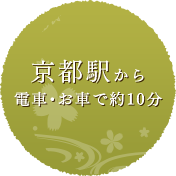 京都駅から電車・お車で約10分